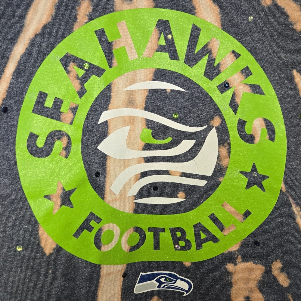 Seattle Seahawks Rhinestone Crop Top - Picture 3 of 6